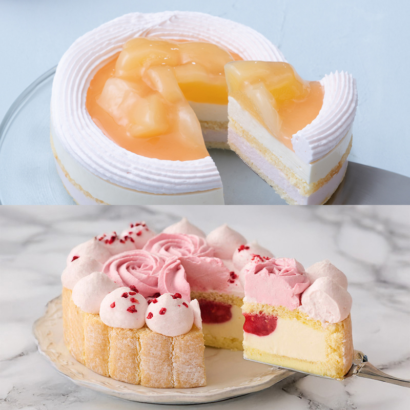 いちごと桃のフルーツペア